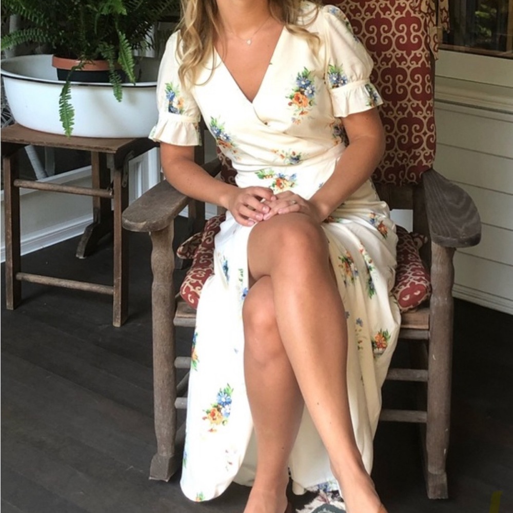 Madewell ruffle sleeve maxi dress long - size 6 NWT Floral